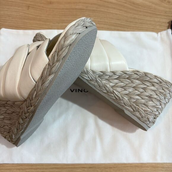 Vince Gilian Woven Espadrille Wedge Sandal/Bag  Marble Cream Size 10 NEW $325 - Picture 10 of 11